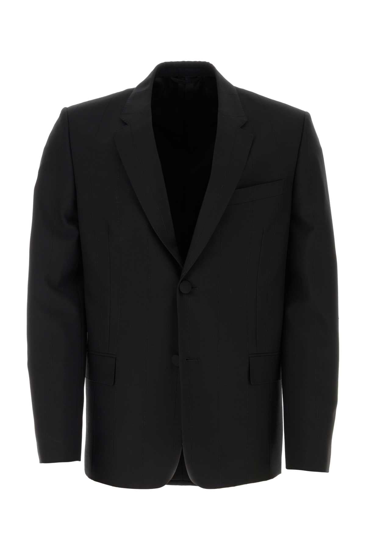 GIVENCHY Black Stretch Wool Blend Blazer for Men