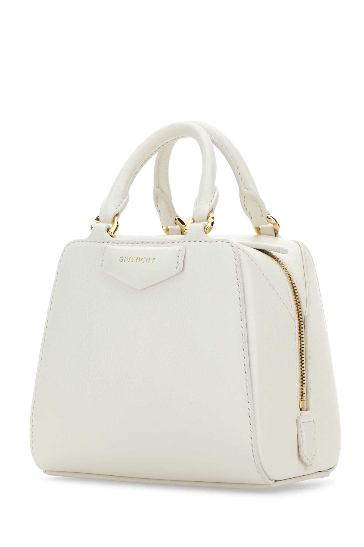 GIVENCHY Mini Ivory Leather Antigona Cube Handbag