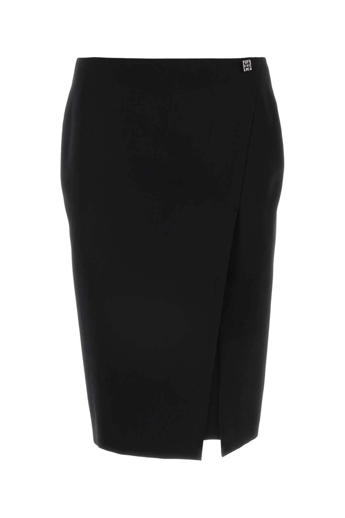 GIVENCHY Chic Black Wool Mini Skirt