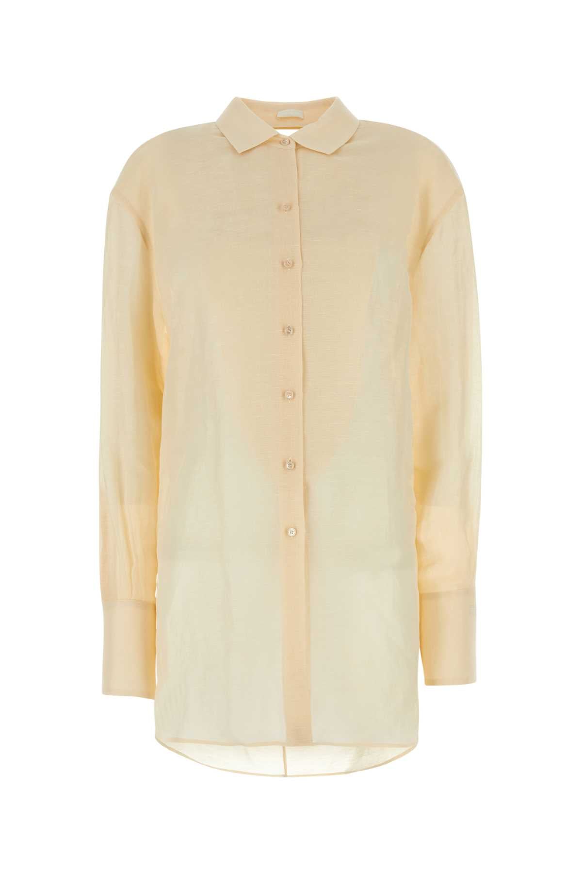 GIVENCHY Oversized Cream Silk Blend Shirt for Women