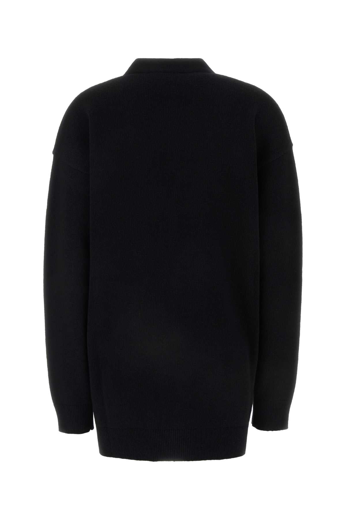 VERSACE Chic Black Wool Blend Cardigan