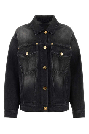 VERSACE Chic Black Denim Jacket for Women - Perfect for 24W Season