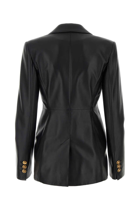 VERSACE Classic Black Leather Blazer for Women