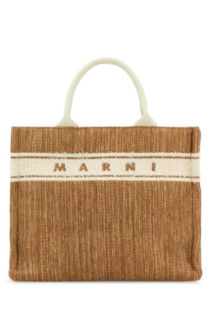 MARNI Two-tone Mini Raffia Small Shopping Handbag