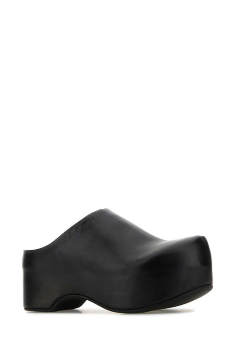 MARNI Chic Black Nappa Leather Flats with 5 cm Sole