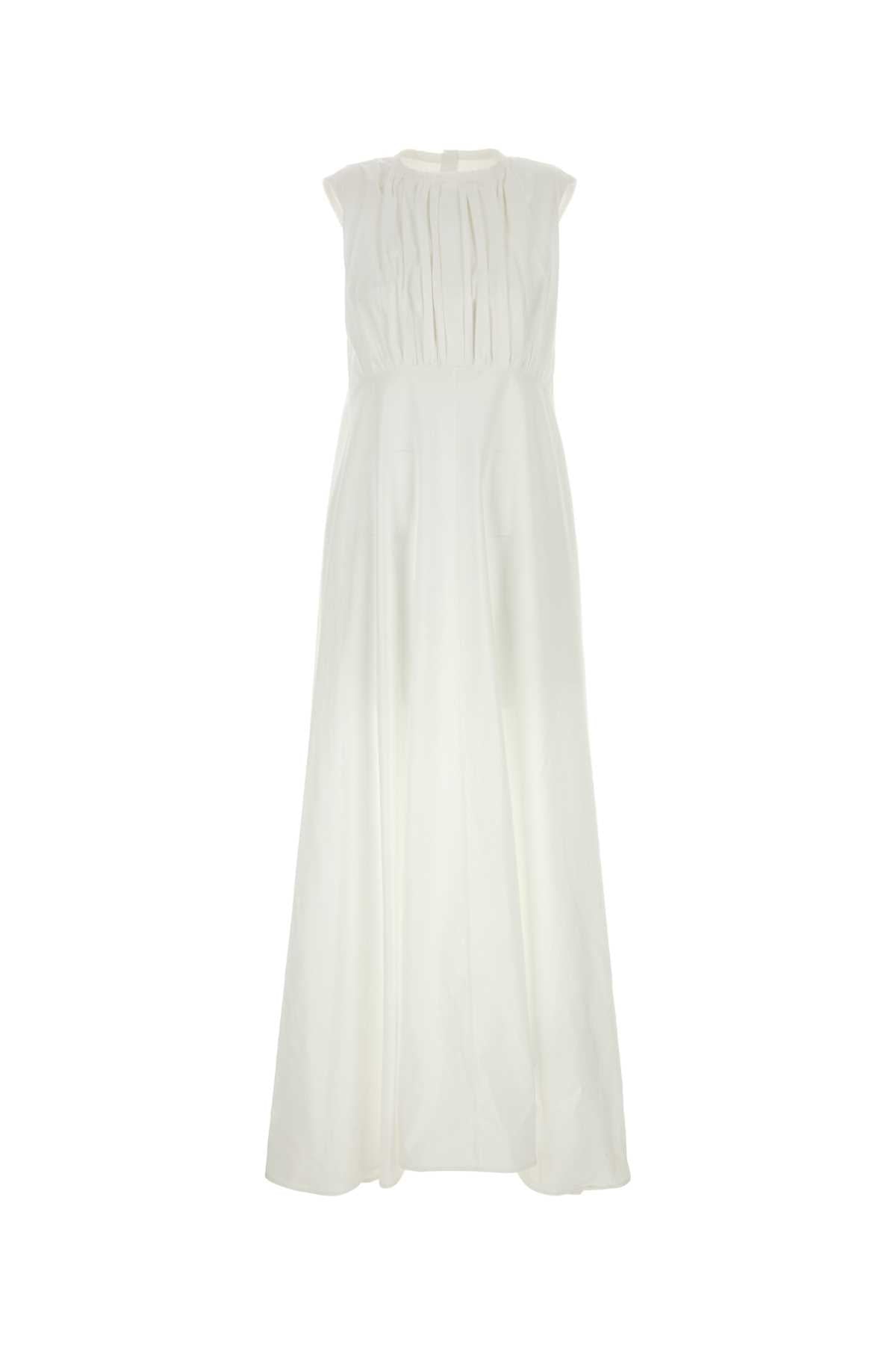 JIL SANDER Elegant White Poplin Dress