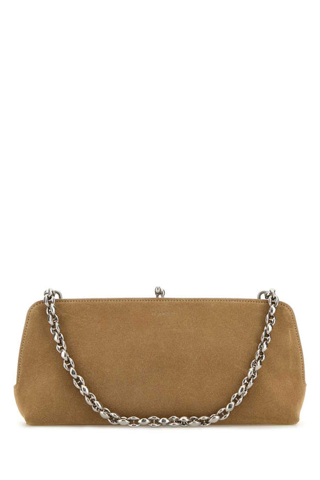 JIL SANDER Beige Suede Goji Mini Shoulder Handbag - 27cm x 13cm x 5cm