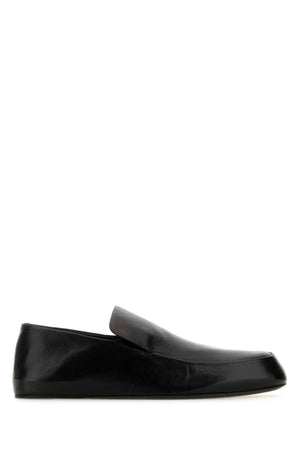 JIL SANDER Black Leather Tripon Loafers for Women