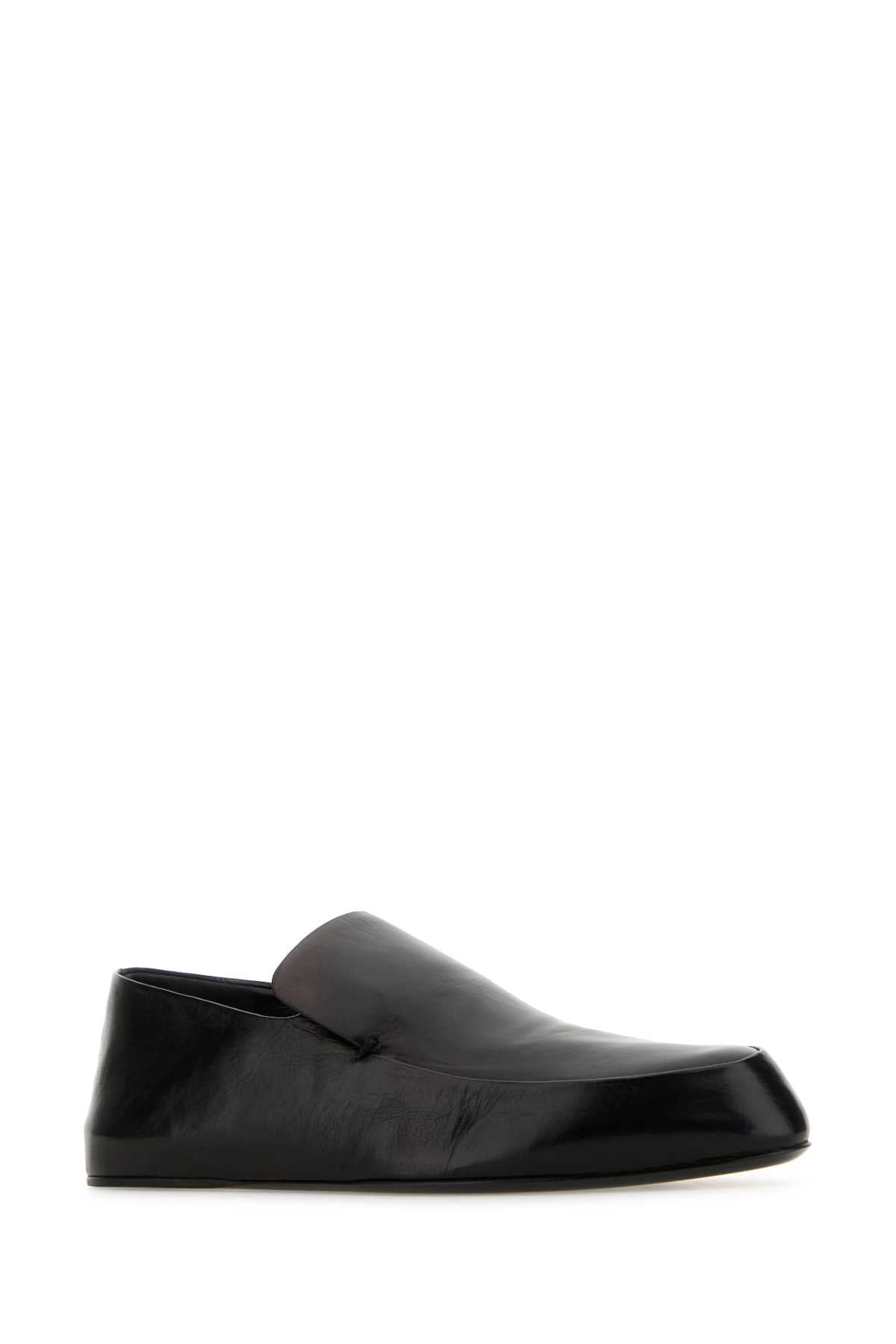 JIL SANDER Black Leather Tripon Loafers for Women