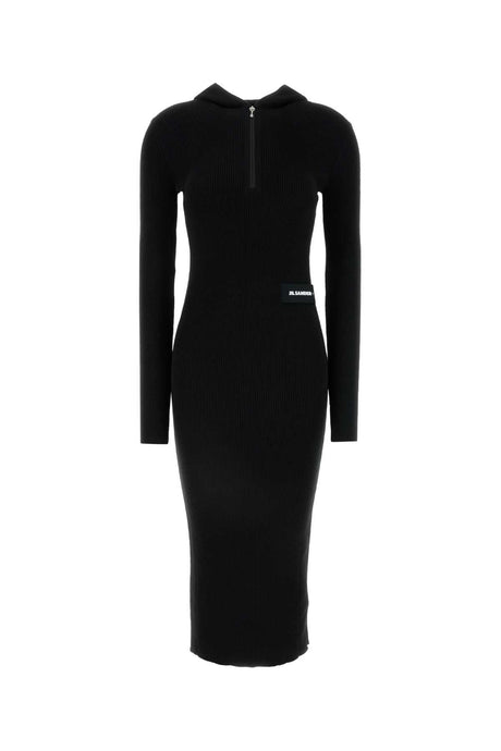 JIL SANDER Chic Black Wool Blend Mini Dress for Women