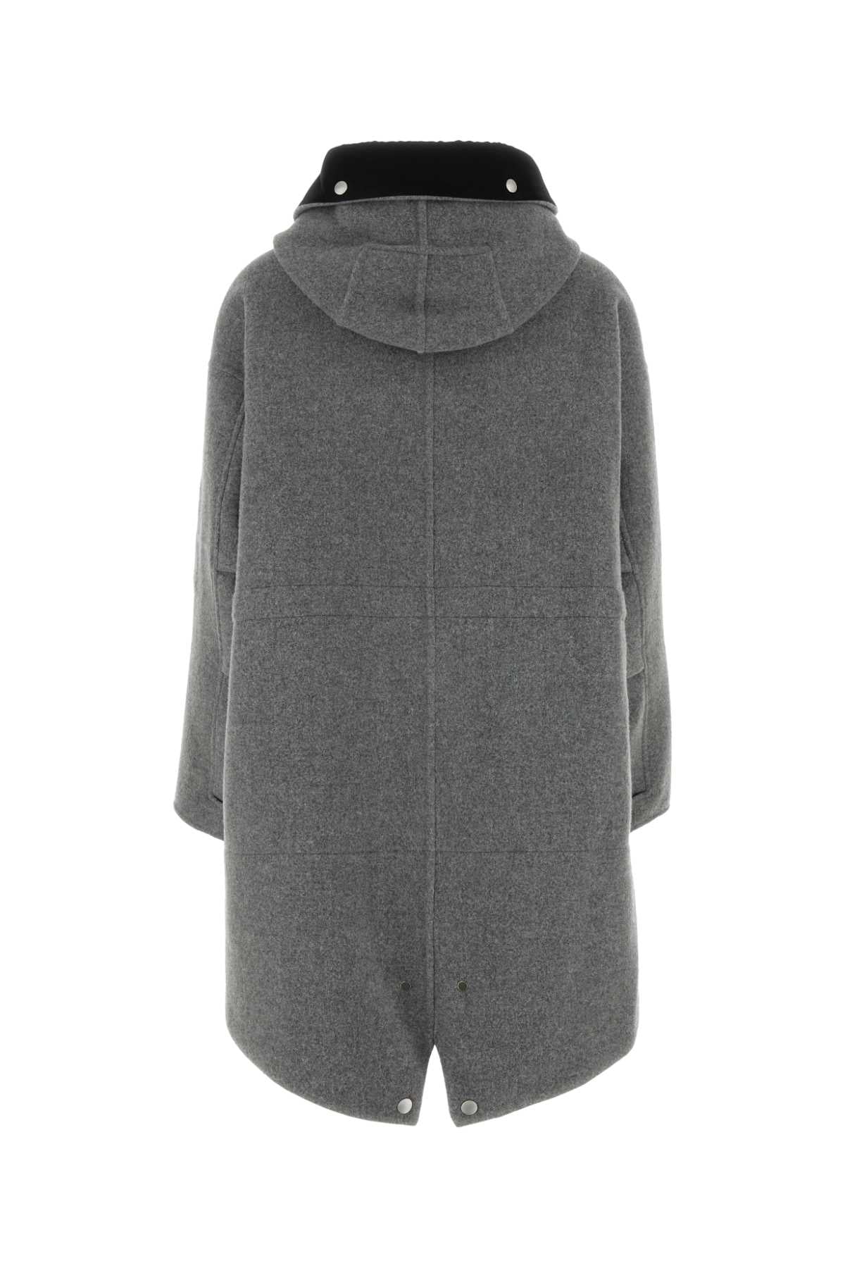 JIL SANDER Chic Grey Wool Parka Jacket for Women