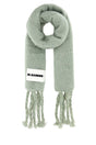 JIL SANDER Sage Green Mohair Blend Scarf - 218 cm x 127 cm