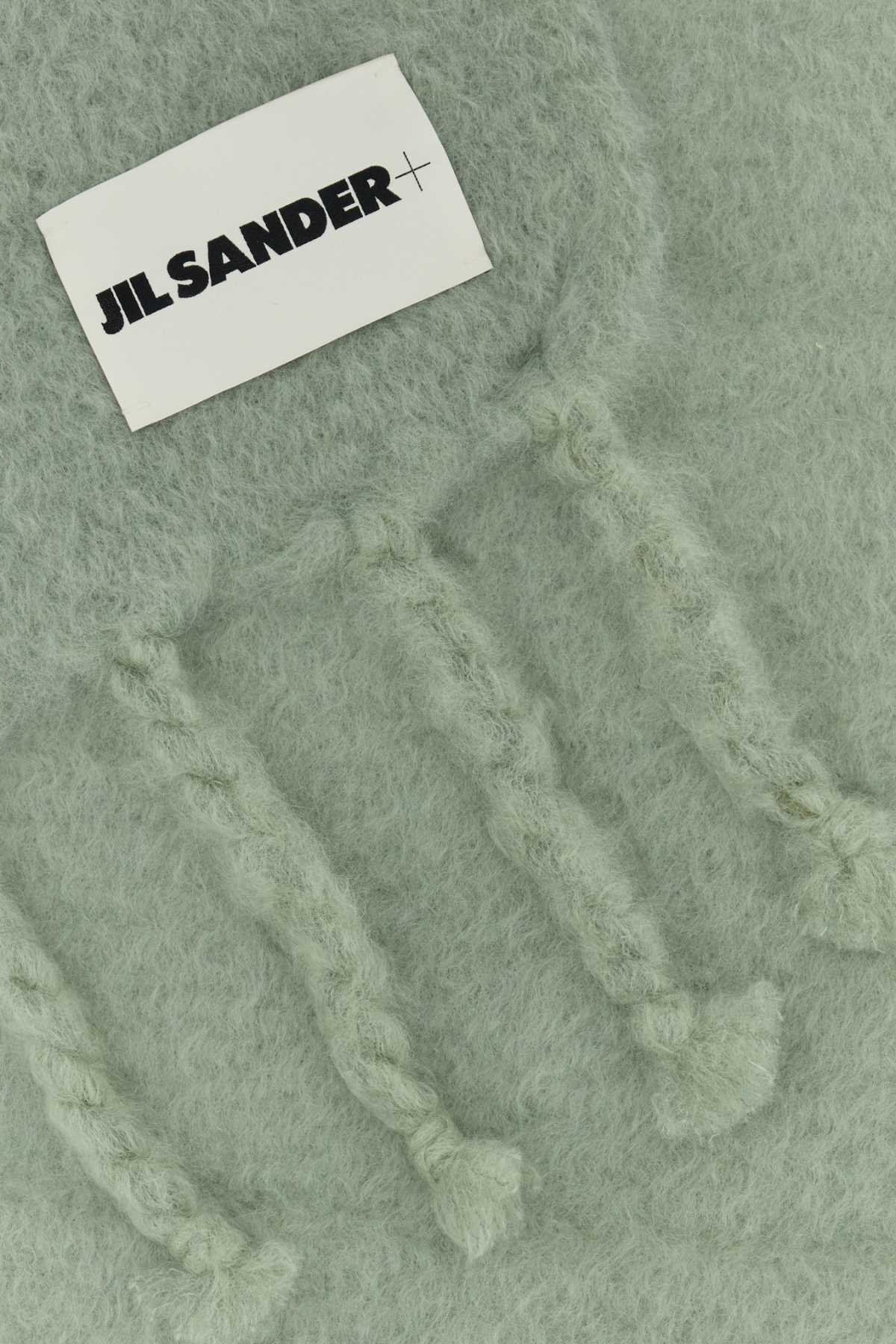 JIL SANDER Sage Green Mohair Blend Scarf - 218 cm x 127 cm