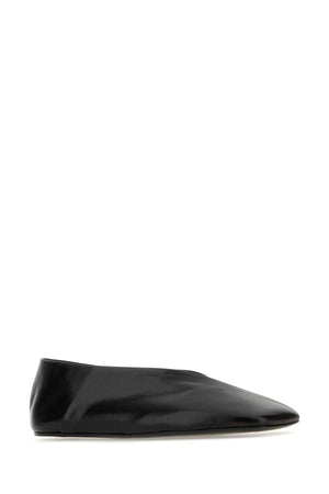 JIL SANDER Elegant Black Leather Ballerinas for Women