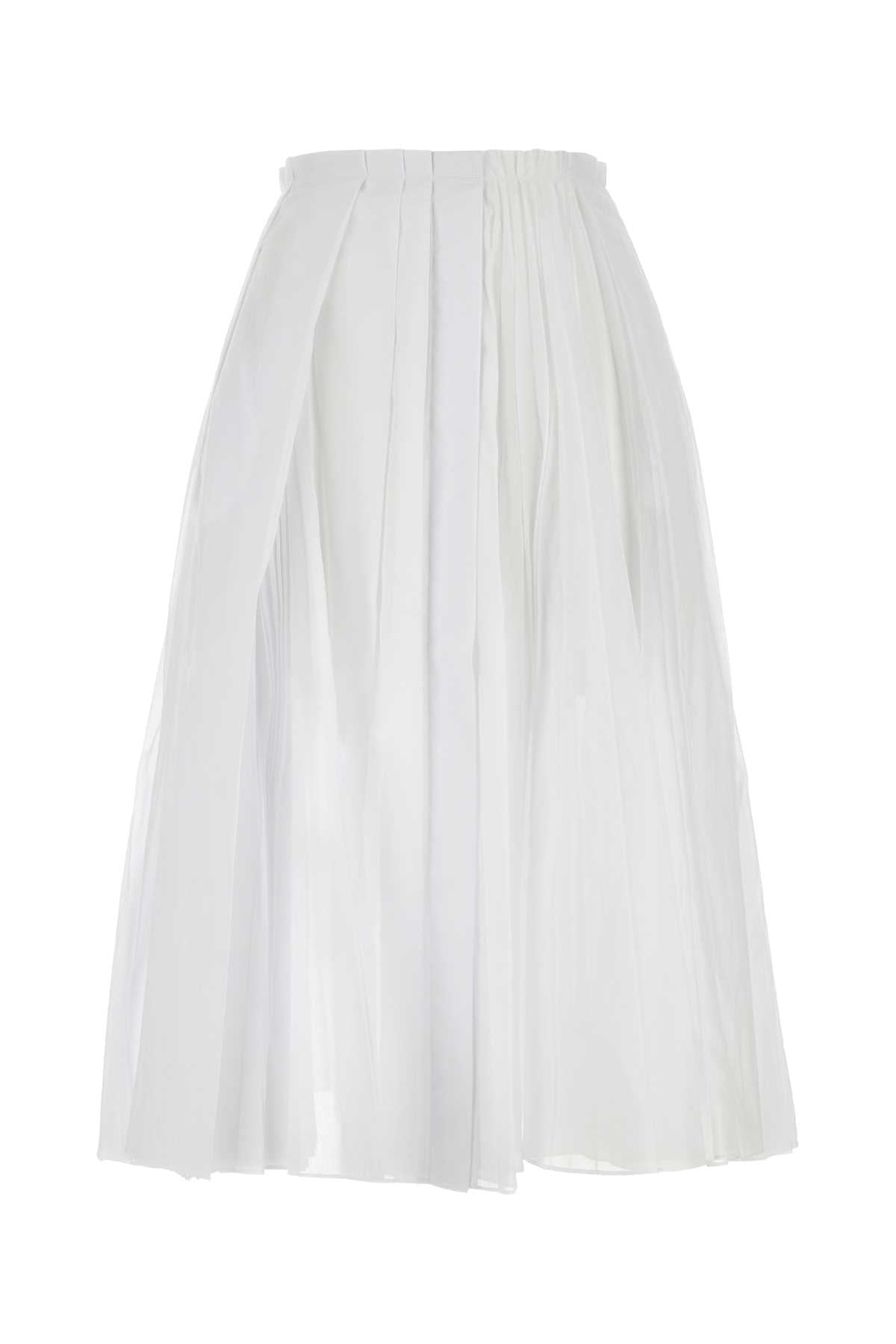 JIL SANDER Chic White Organdy Skirt