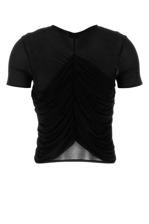 MAGDA BUTRYM Black Stretch Mesh Top for Women