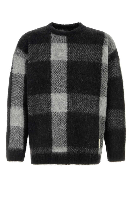 EMPORIO ARMANI Checked Wool and Nylon Knit Sweater for Men