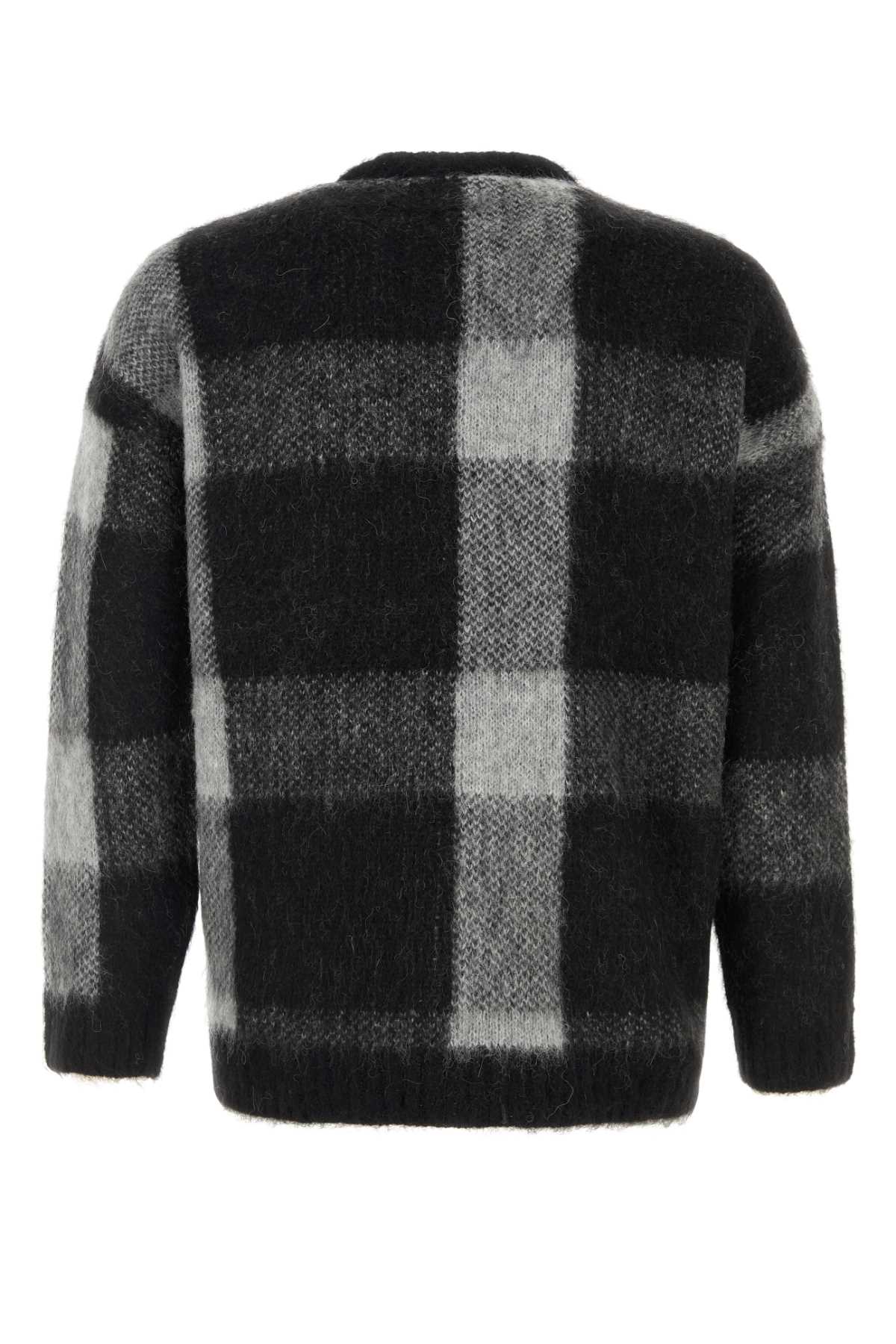 EMPORIO ARMANI Checked Wool and Nylon Knit Sweater for Men