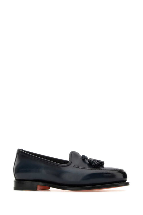 SANTONI Premium Leather Andrew Loafers for Men