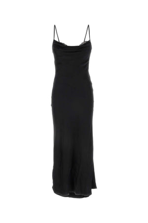 ALEXANDER MCQUEEN Sleek Black Satin Mini Dress