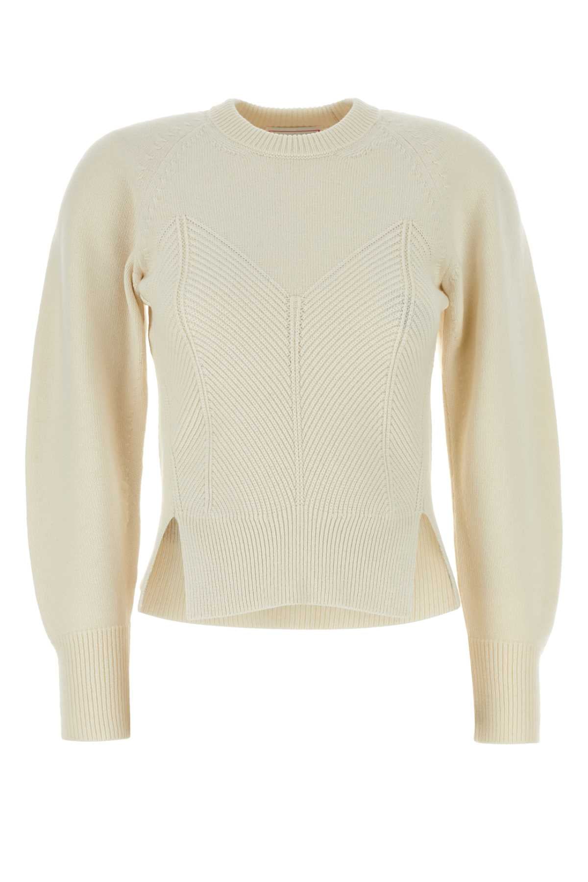 ALEXANDER MCQUEEN Ivory Wool Blend Sweater for Women