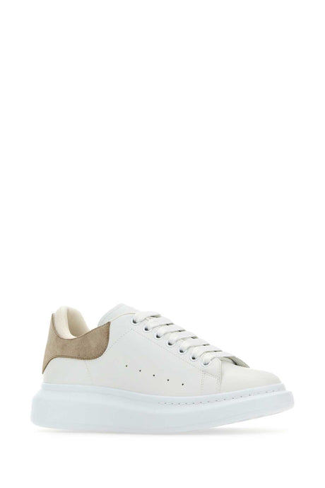 ALEXANDER MCQUEEN Men's Premium Leather Sneakers with Suede Heel