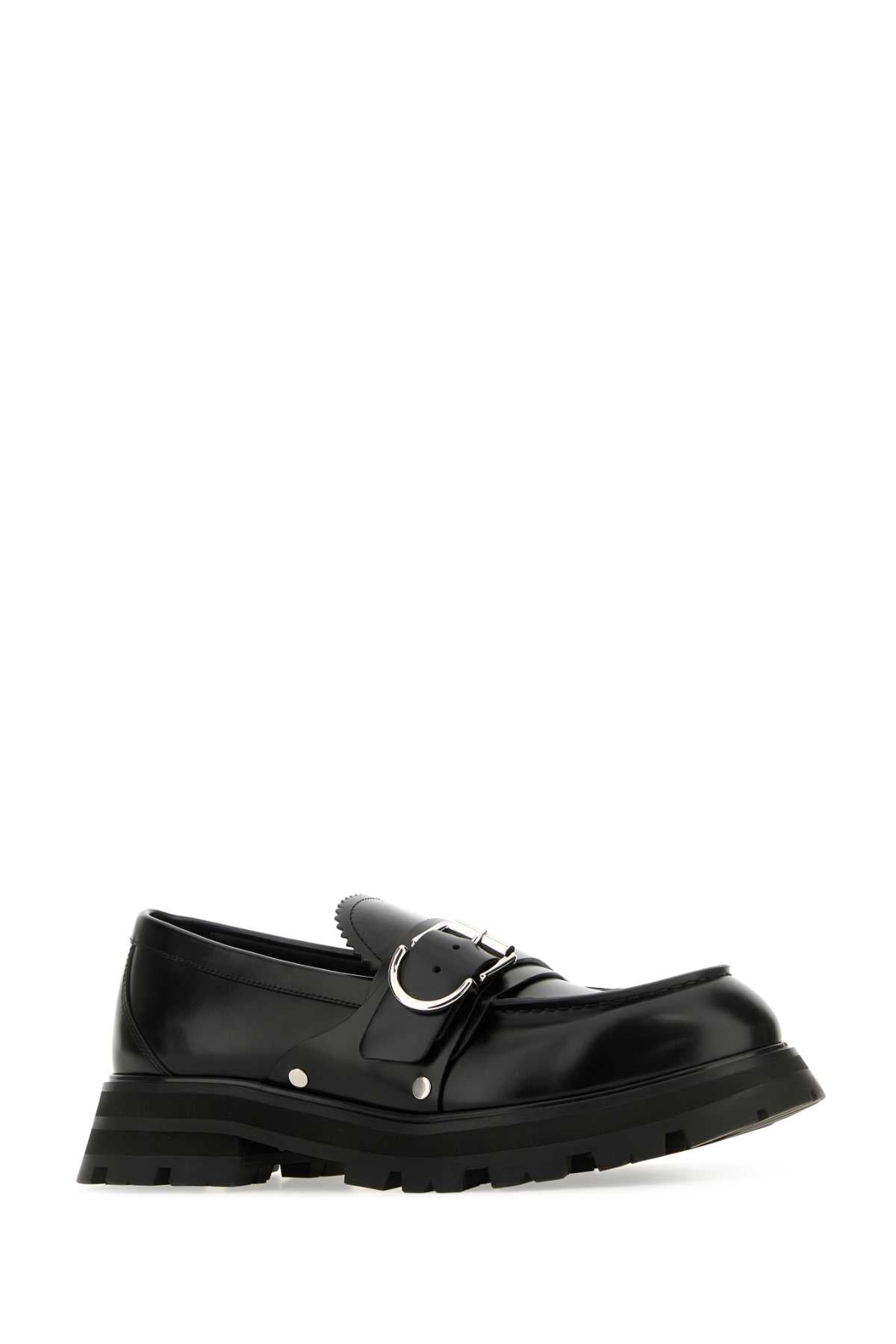 ALEXANDER MCQUEEN Sophisticated Black Leather Wander Loafers for Men