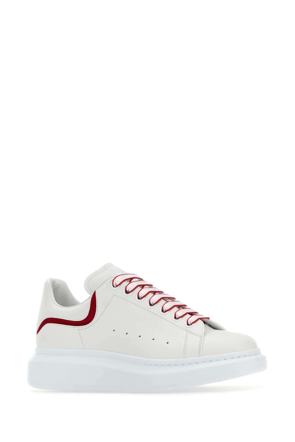 ALEXANDER MCQUEEN Stylish White Leather Sneakers with Elegant Heel Detail