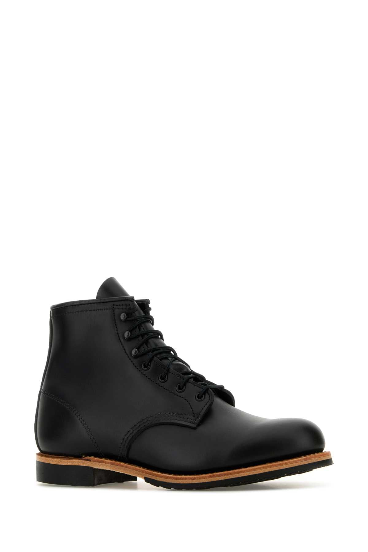 RED WING Classic Black Leather Ankle Boots for Men