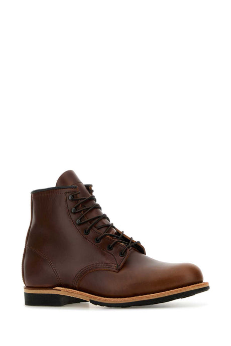 RED WING Caramel Leather Ankle Boots for Men