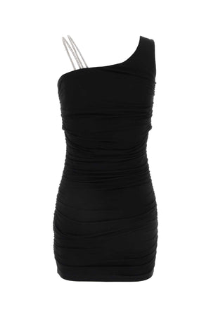 OFF WHITE Chic Black Stretch Viscose Mini Dress for Women