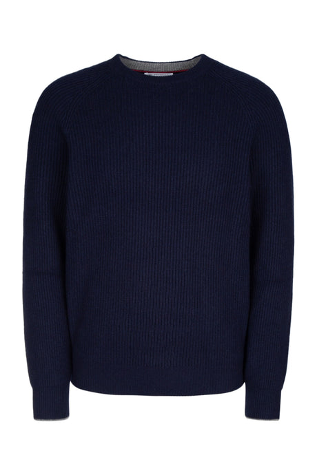 BRUNELLO CUCINELLI Classic Crew Neck Knit Sweater for Men - Medium