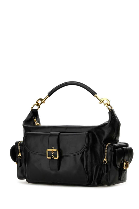 CHLOE Large Black Leather Shopping Handbag - 35 cm Width