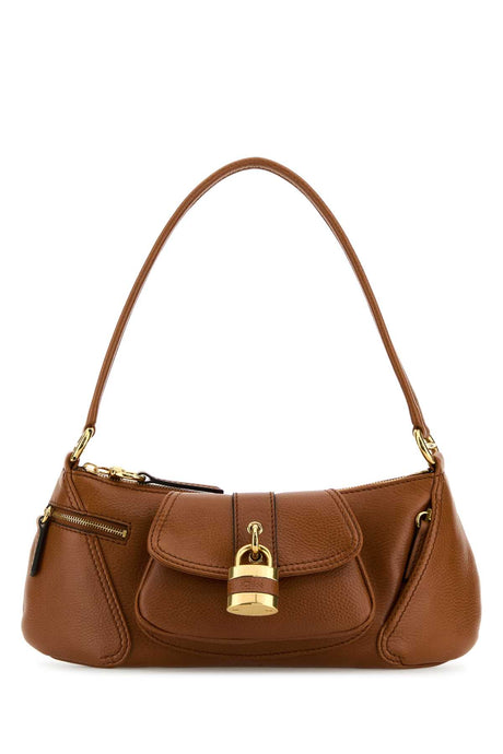 CHLOE Caramel Leather The 99 Shoulder Handbag - 36 cm