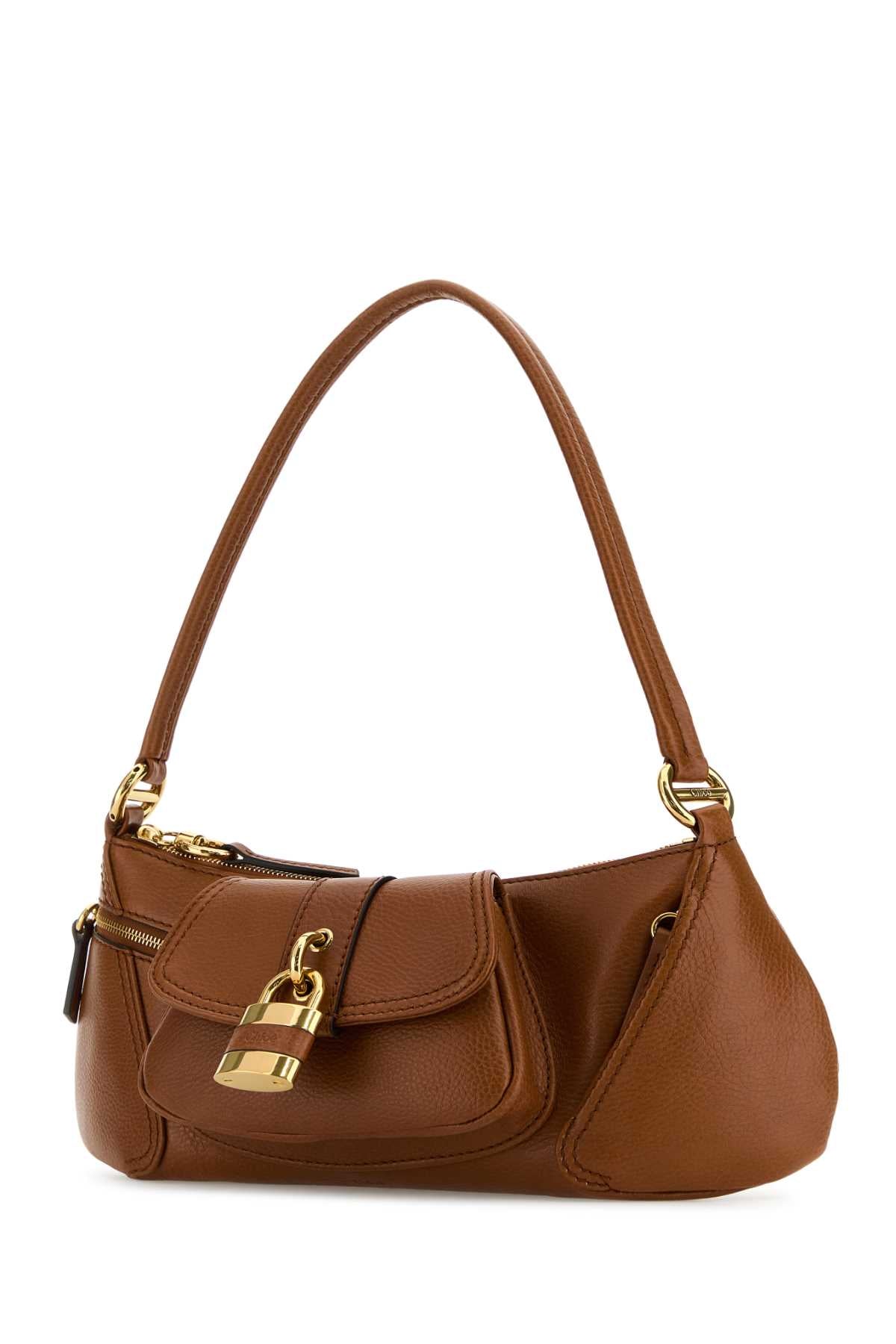 CHLOE Caramel Leather The 99 Shoulder Handbag - 36 cm