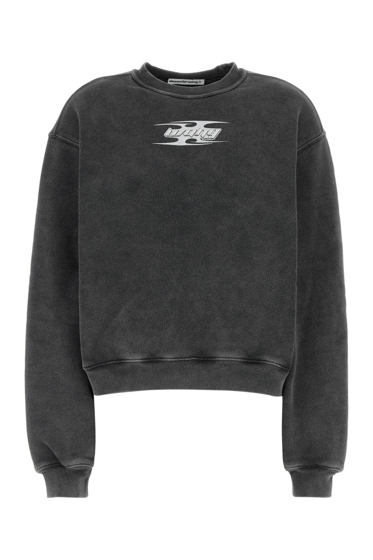 T BY ALEXANDER WANG Chic Dark Grey Cotton Sweatshirt