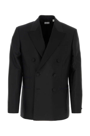 BURBERRY Tailored Black Wool Blend Blazer for Men