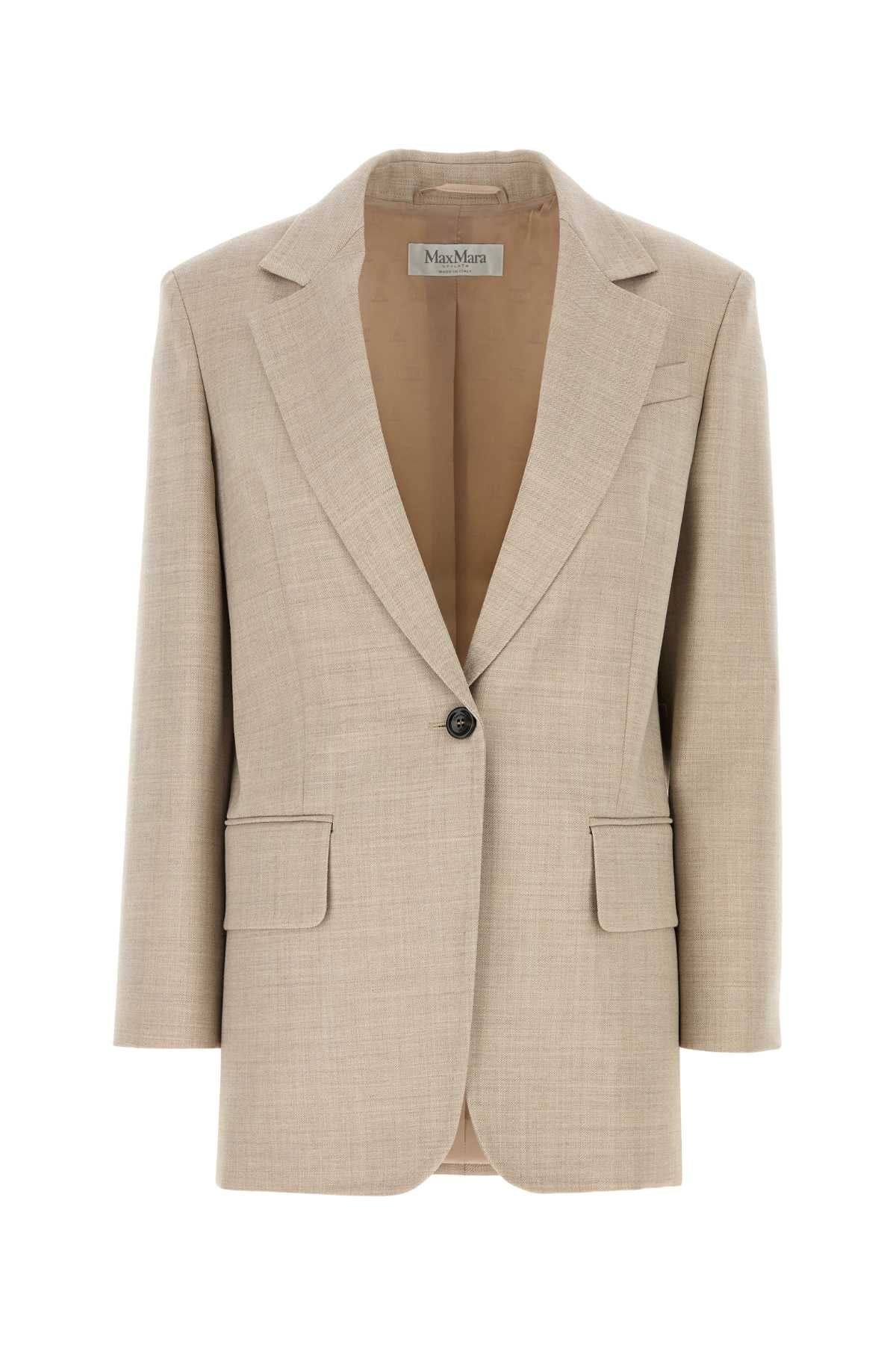 MAX MARA Cappuccino Gabardine Rosi Blazer