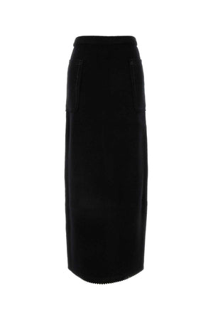 MAX MARA Sophisticated Black Wool Blend Galosce Skirt - 24W