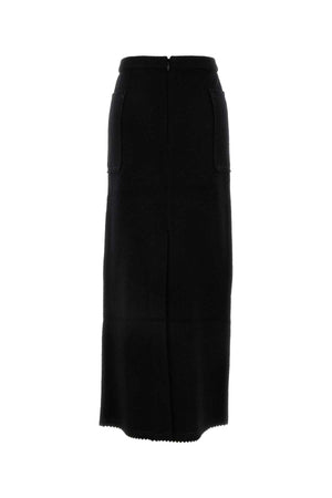 MAX MARA Sophisticated Black Wool Blend Galosce Skirt - 24W