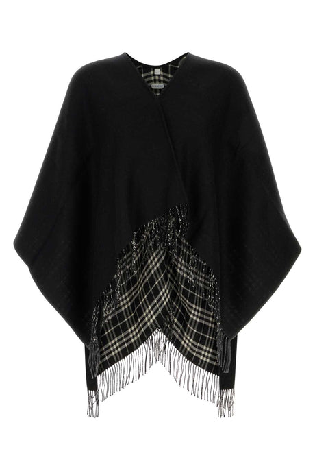 BURBERRY Reversible Black Wool Cape for All Seasons