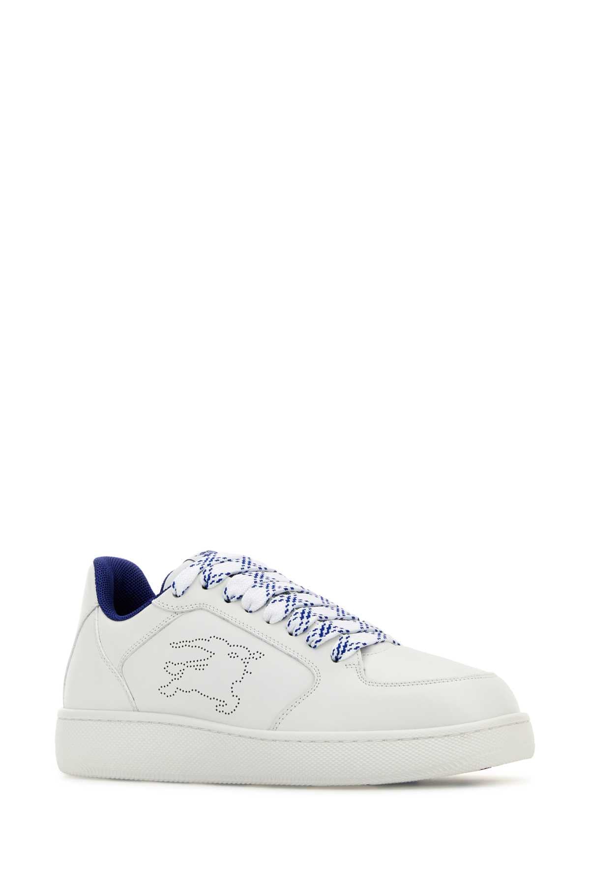 BURBERRY Elegant White Leather Stock Sneaker for Women