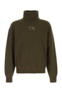 BURBERRY Olive Green Cotton Sweater for Men