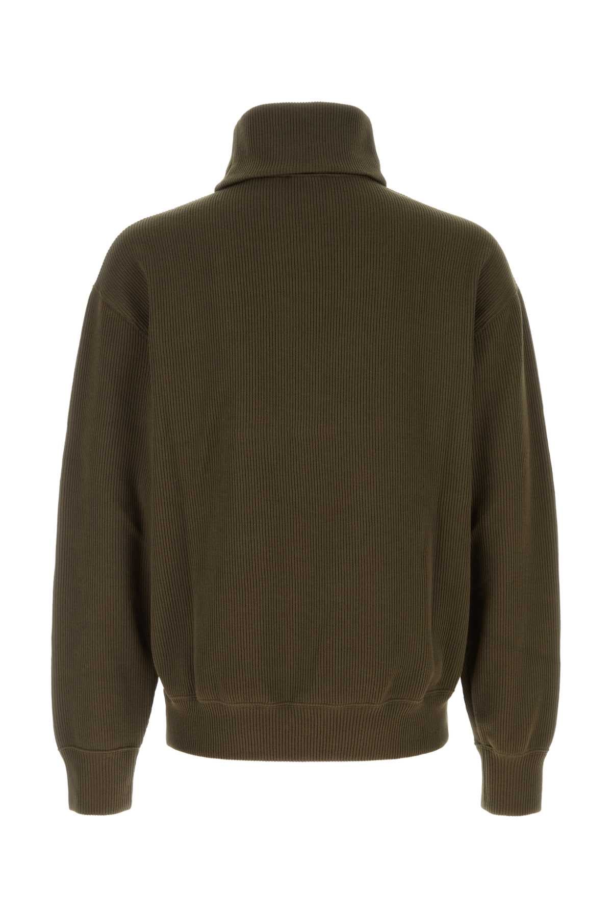 BURBERRY Olive Green Cotton Sweater for Men