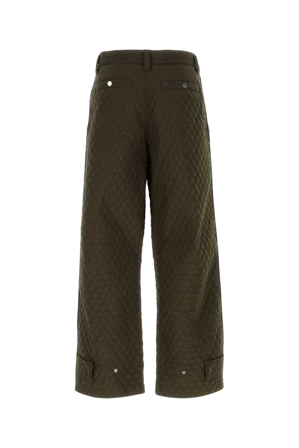 BURBERRY Army Green Nylon Pants - 24W Season Fit