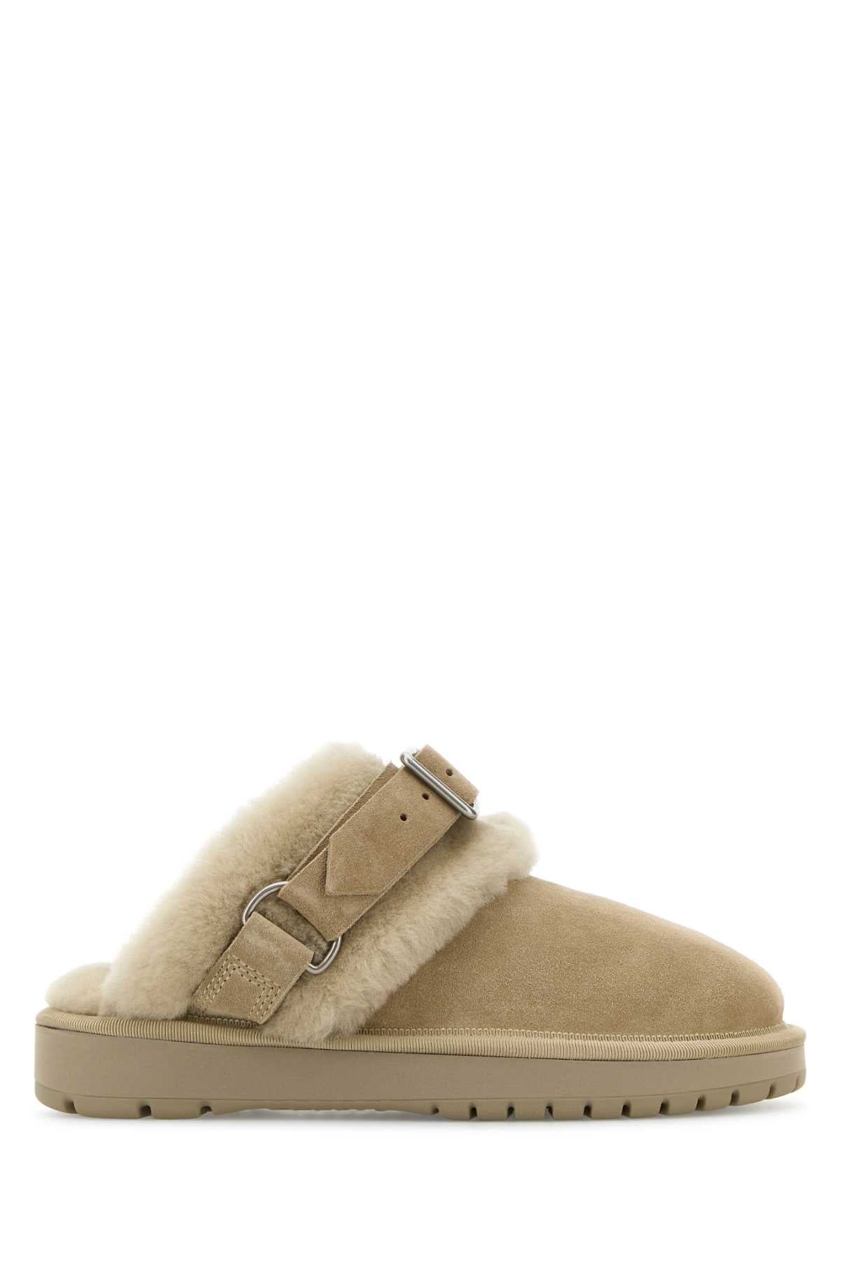 BURBERRY Chic Beige Suede Slippers for Her