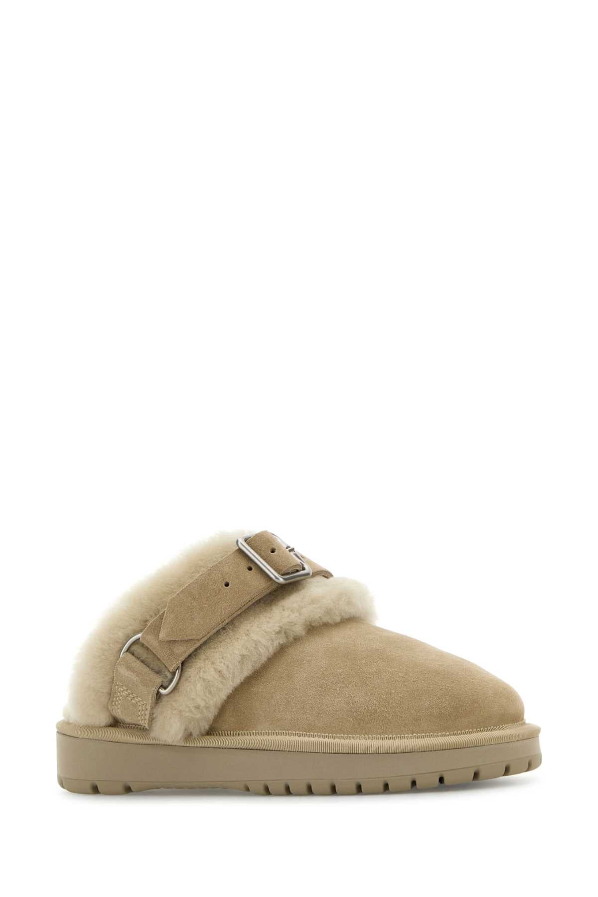 BURBERRY Chic Beige Suede Slippers for Her