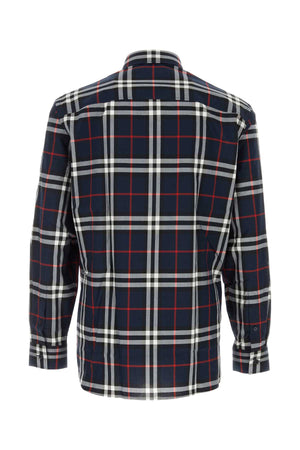 BURBERRY Embroidered Checked Poplin Shirt for Men