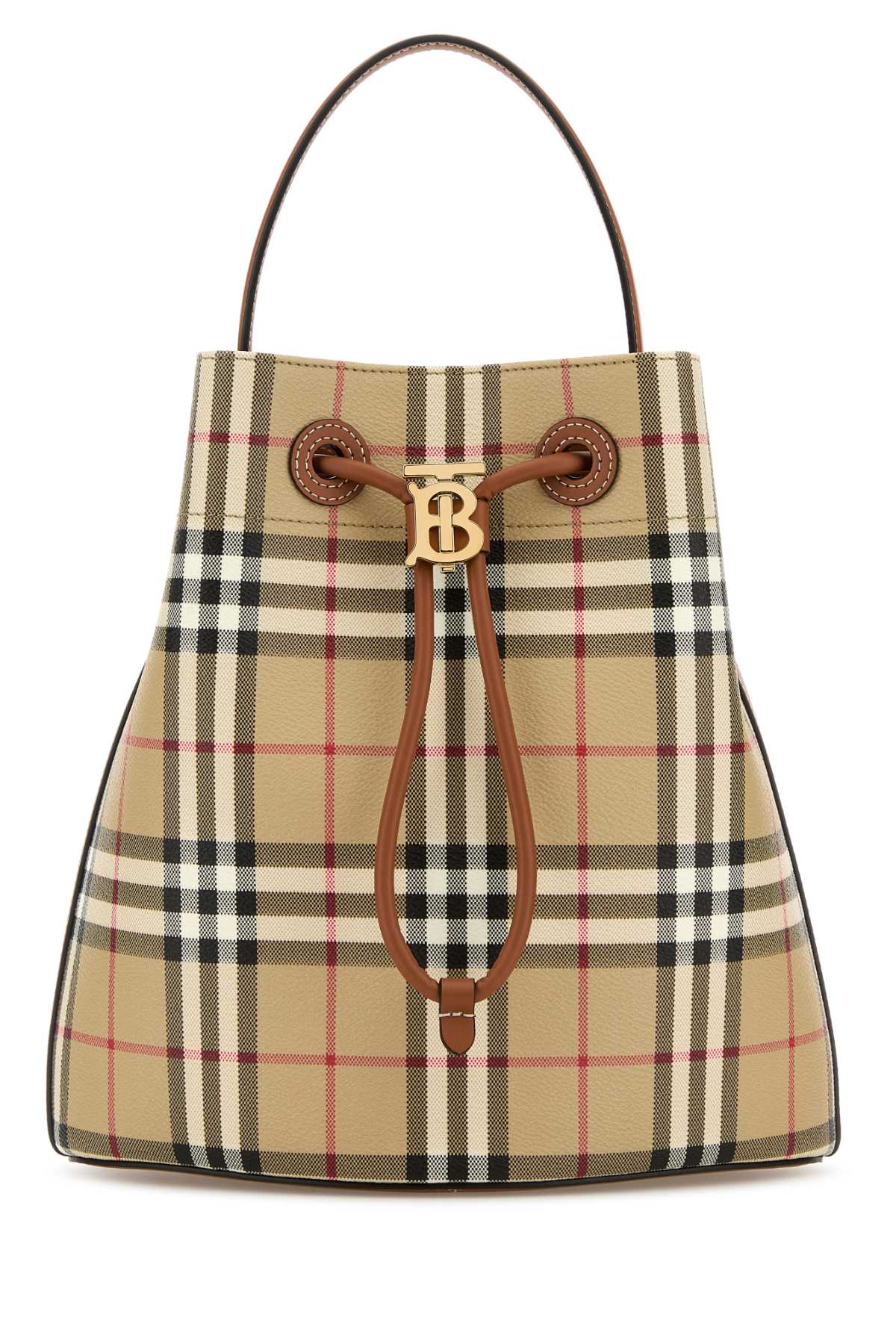 BURBERRY Printed Canvas TB Bucket Handbag - 33cm x 28cm