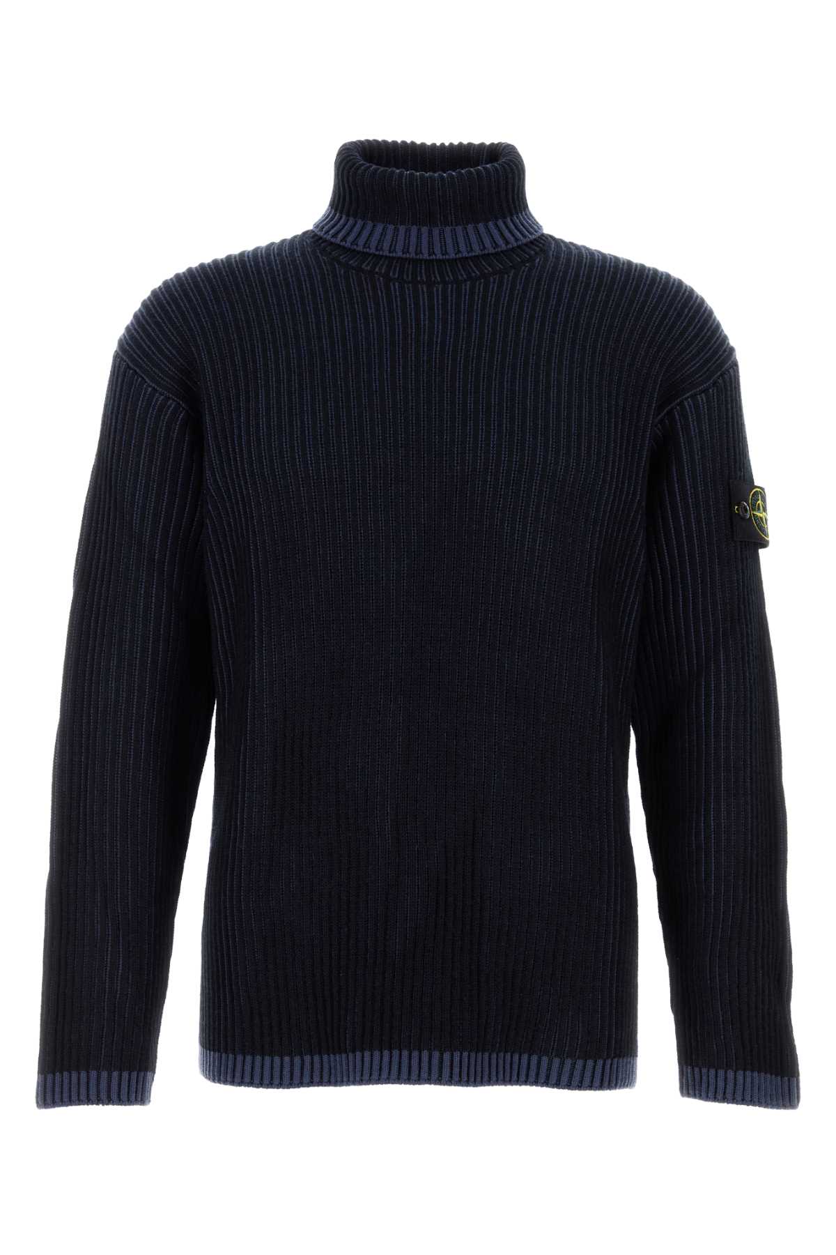 STONE ISLAND Midnight Blue Wool Sweater for Men